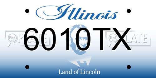6010TX Illinois License Plate