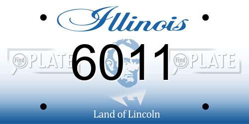 6011 Illinois License Plate