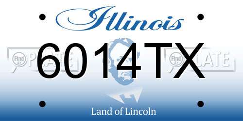 6014TX Illinois License Plate