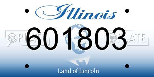 601803 Illinois License Plate