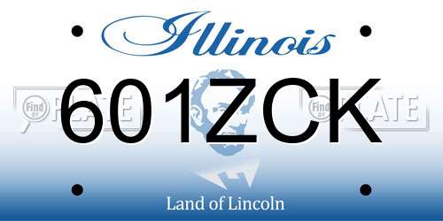 601ZCK Illinois License Plate