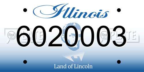 6020003 Illinois License Plate