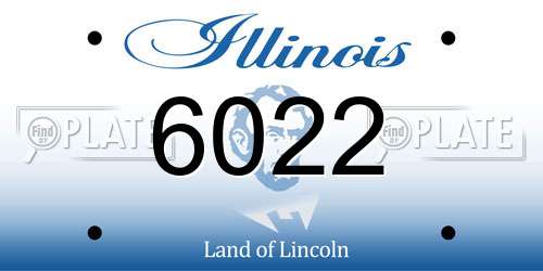 6022 Illinois License Plate
