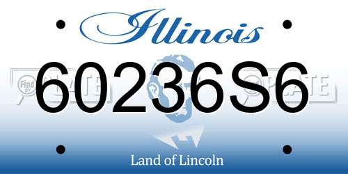 60236S6 Illinois License Plate