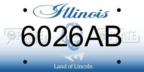 6026AB Illinois License Plate