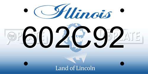 602C92 Illinois License Plate