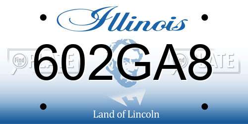 602GA8 Illinois License Plate