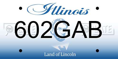 602GAB Illinois License Plate