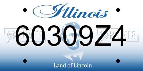 60309Z4 Illinois License Plate