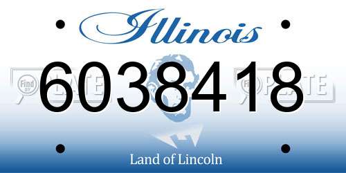 6038418 Illinois License Plate