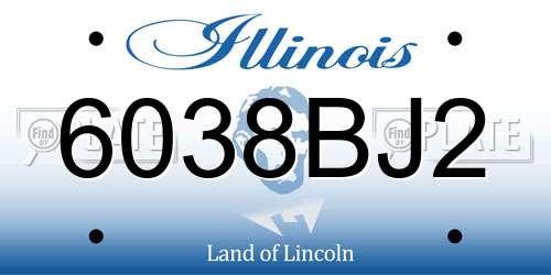 6038BJ2 Illinois License Plate