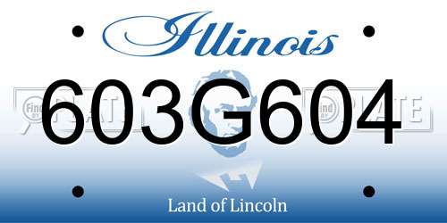 603G604 Illinois License Plate