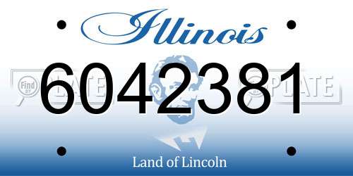 6042381 Illinois License Plate