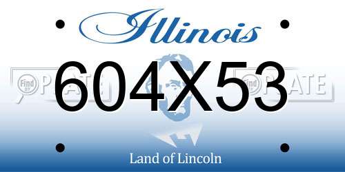 604X53 Illinois License Plate