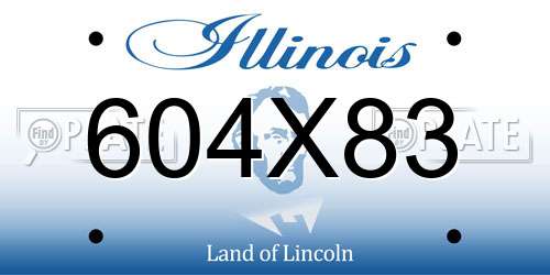 604X83 Illinois License Plate