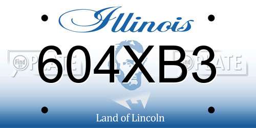604XB3 Illinois License Plate