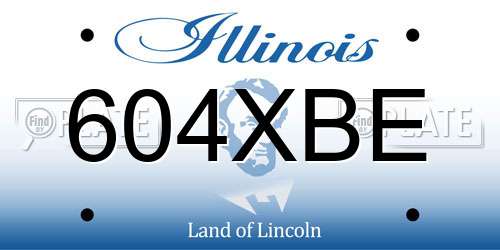 604XBE Illinois License Plate