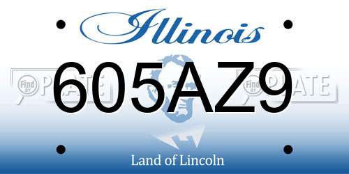 605AZ9 Illinois License Plate