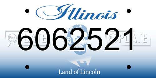 6062521 Illinois License Plate