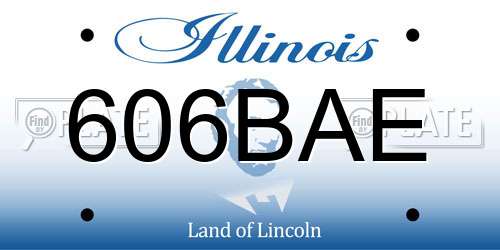 606BAE Illinois License Plate