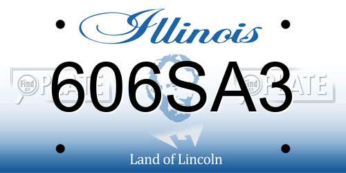 606SA3 Illinois License Plate