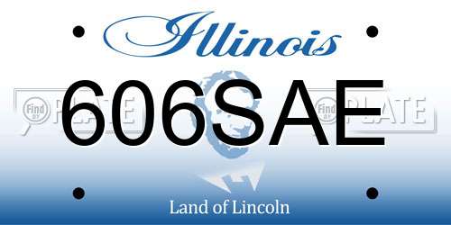 606SAE Illinois License Plate