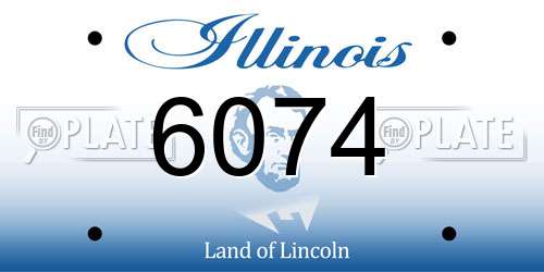 6074 Illinois License Plate