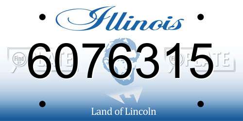 6076315 Illinois License Plate