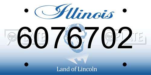 6076702 Illinois License Plate