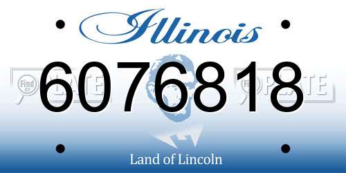 6076818 Illinois License Plate
