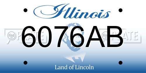 6076AB Illinois License Plate