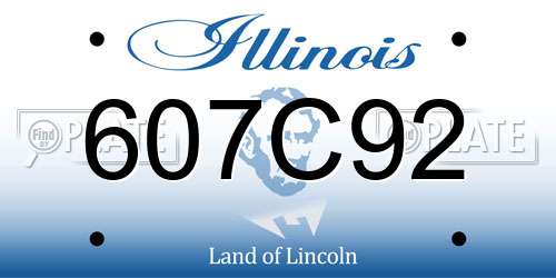 607C92 Illinois License Plate