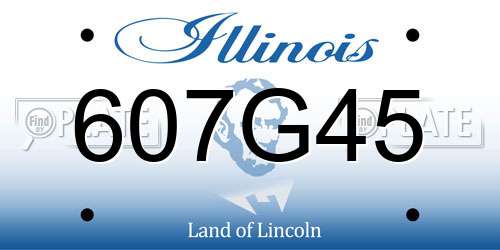 607G45 Illinois License Plate