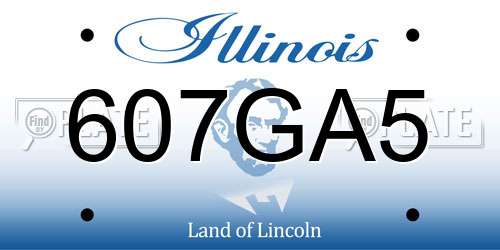 607GA5 Illinois License Plate