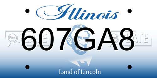 607GA8 Illinois License Plate
