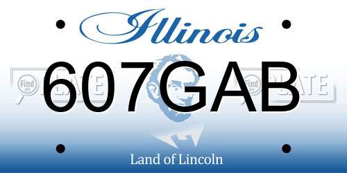 607GAB Illinois License Plate