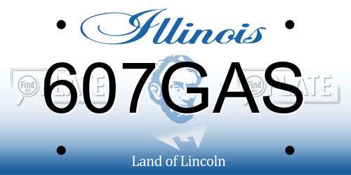 607GAS Illinois License Plate