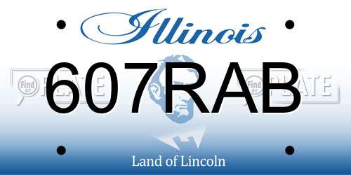 607RAB Illinois License Plate