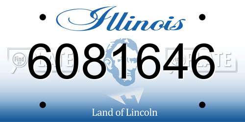 6081646 Illinois License Plate