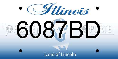 6087BD Illinois License Plate