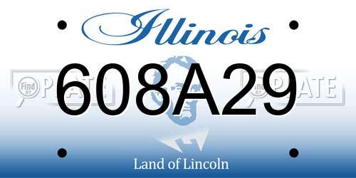 608A29 Illinois License Plate