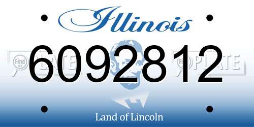 6092812 Illinois License Plate