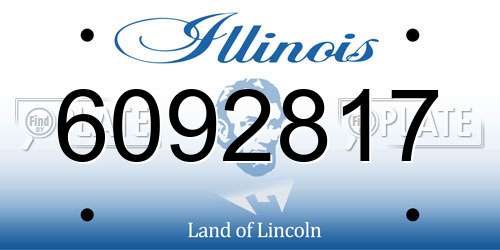 6092817 Illinois License Plate