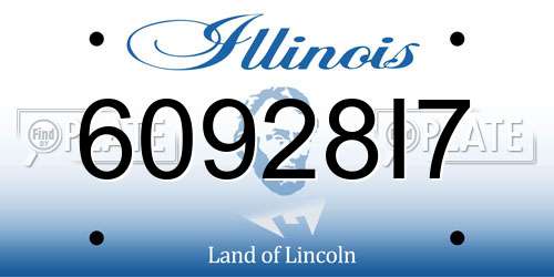 60928I7 Illinois License Plate
