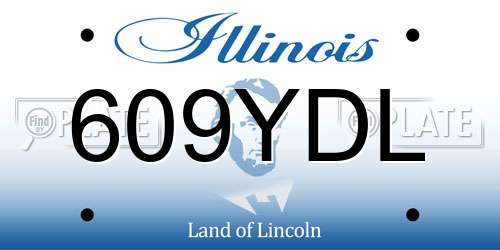 609YDL Illinois License Plate