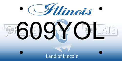 609YOL Illinois License Plate