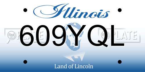 609YQL Illinois License Plate