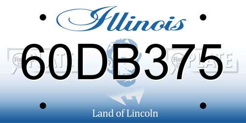 60DB375 Illinois License Plate