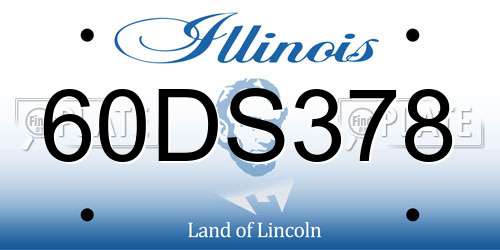 60DS378 Illinois License Plate