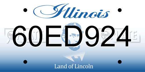60ED924 Illinois License Plate